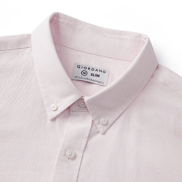 Men's Oxford Shirt with Small Lion Embroidery