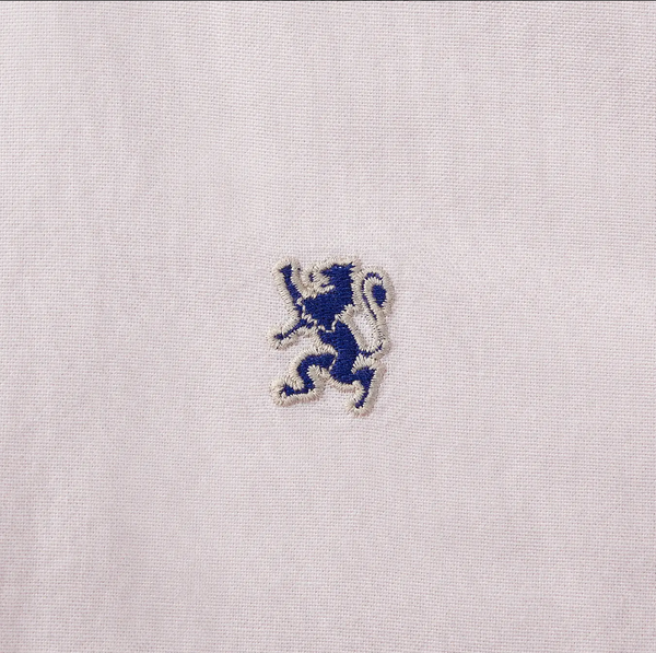 Men's Oxford Shirt with Small Lion Embroidery