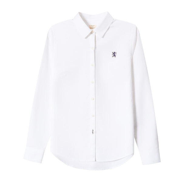 Women Cotton/Lycra Oxford Long Sleeve New Slim Embroidery.