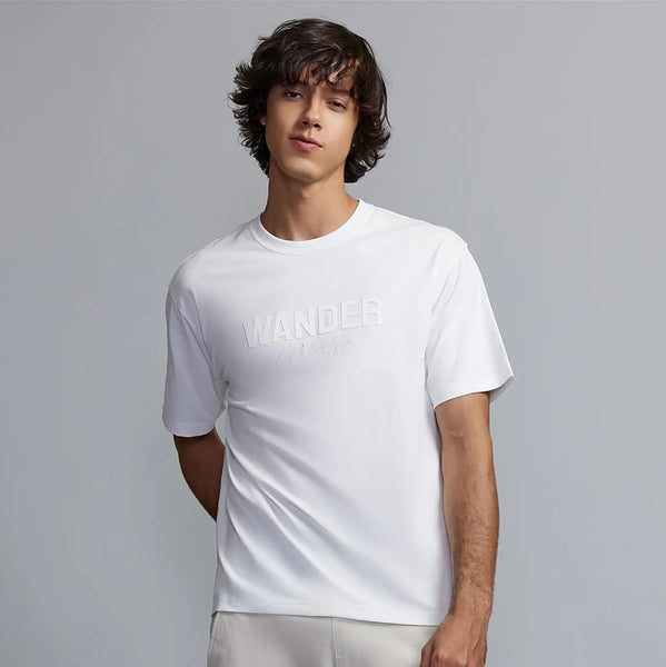 Men's Crew Neck Short Sleeve Wander Wonder Collection Relaxed Fit Print Tee