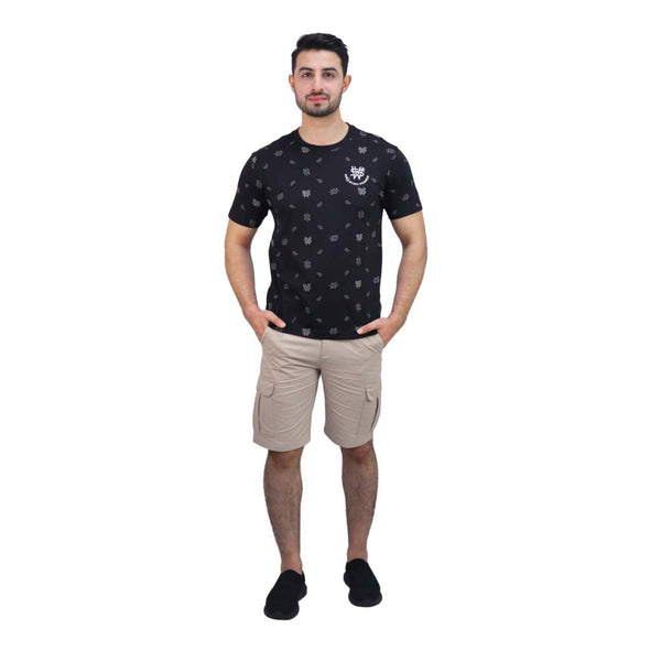 Men's WWS Crewneck Short Sleeve Slim Fit All Over Print Print Tee