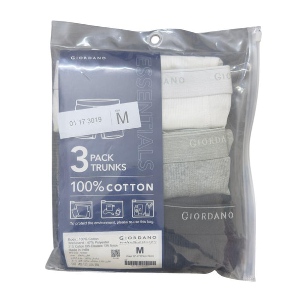 Cotton RB Regular 3PCK TRNKS (Jacquard Waist Band Elastance)