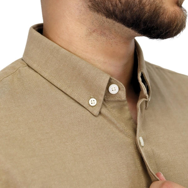 Men's Oxford Shirt with Small Lion Embroidery