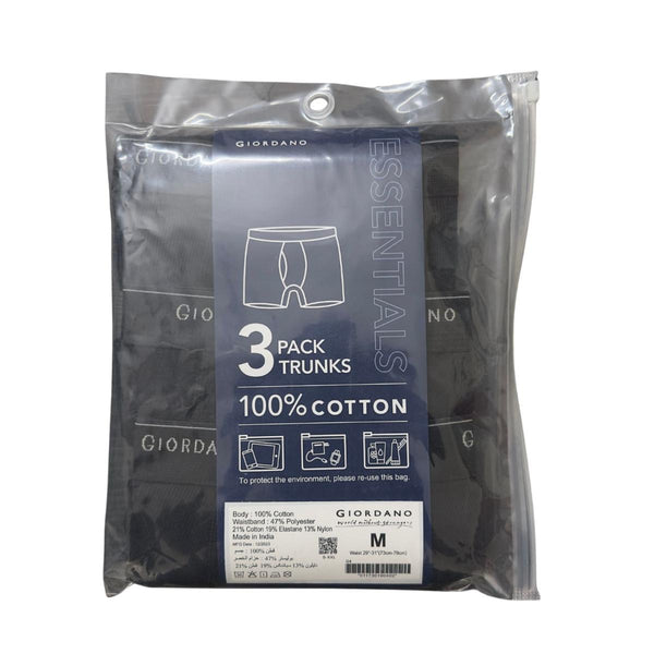 Cotton RB Regular 3PCK TRNKS (Jacquard Waist Band Elastance)