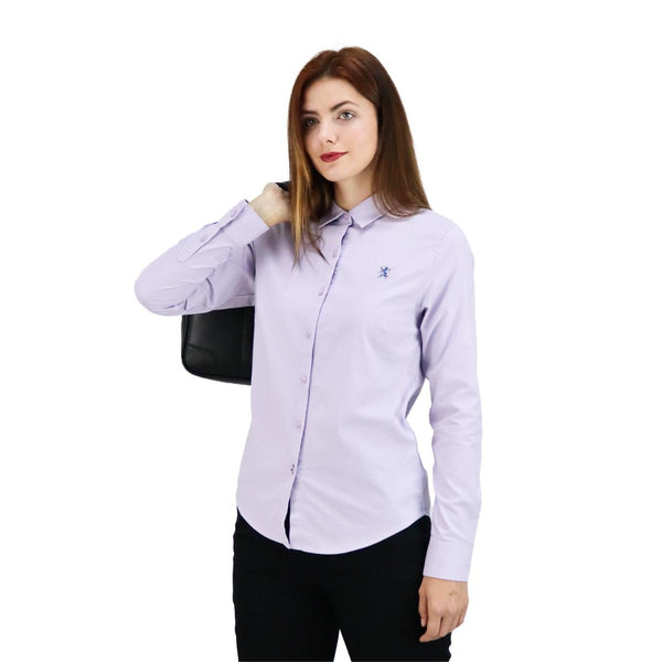 Women Cotton/Lycra Oxford Long Sleeve New Slim Embroidery.