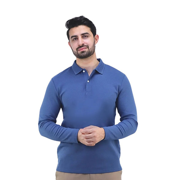 Men's Stretch Waffle Knit Polo Shirt