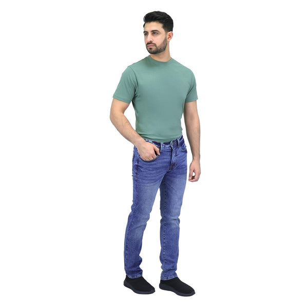 Men’s Stretch Denim Low Rise Skinny Tapered Jeans (180° Expandable Waistband)