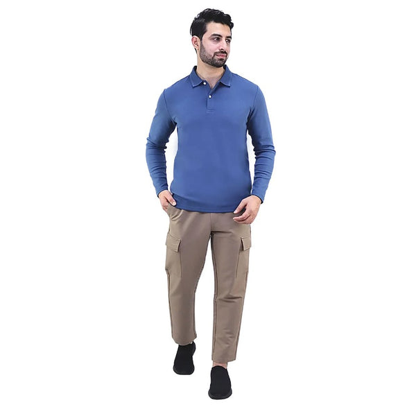 Men's Stretch Waffle Knit Polo Shirt