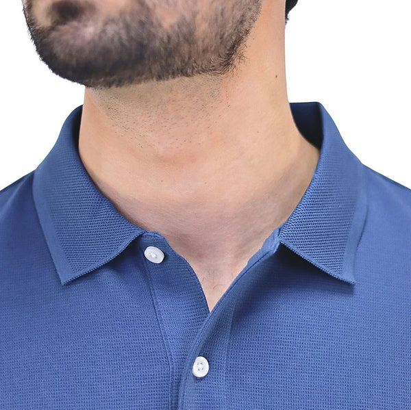 Men's Stretch Waffle Knit Polo Shirt