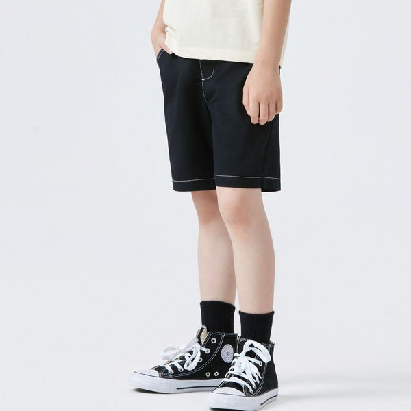 Cotton Twill Mid Rise Comfort Elastic Werst Shorts