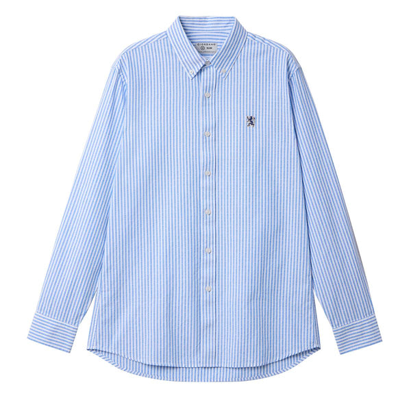 Men's Oxford Shirt with Small Lion Embroidery