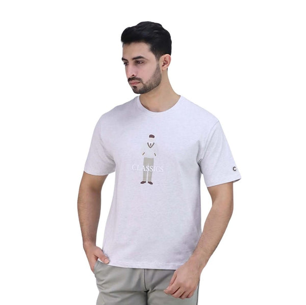 تي شيرت جيرسي رجالي مطبوع ومريح (نادي كلاسيكي)