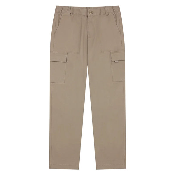 Cotton/Spandex Twill Mid Rise Relax Elastic Wirts KHAKIS