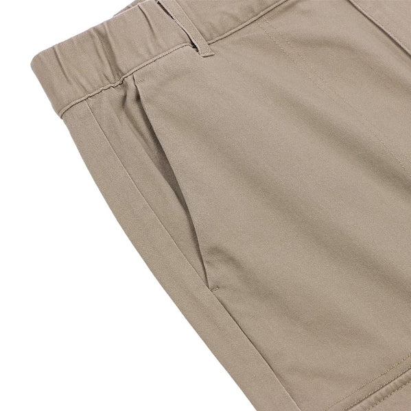 Cotton/Spandex Twill Mid Rise Relax Elastic Wirts KHAKIS