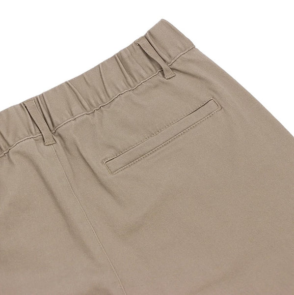 Cotton/Spandex Twill Mid Rise Relax Elastic Wirts KHAKIS