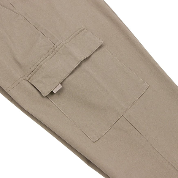 Cotton/Spandex Twill Mid Rise Relax Elastic Wirts KHAKIS