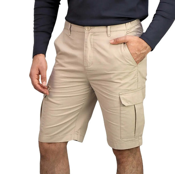 Men's Twill Mid Rise Elastic Waist Bermuda Shorts