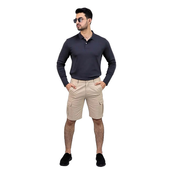 Men's Twill Mid Rise Elastic Waist Bermuda Shorts