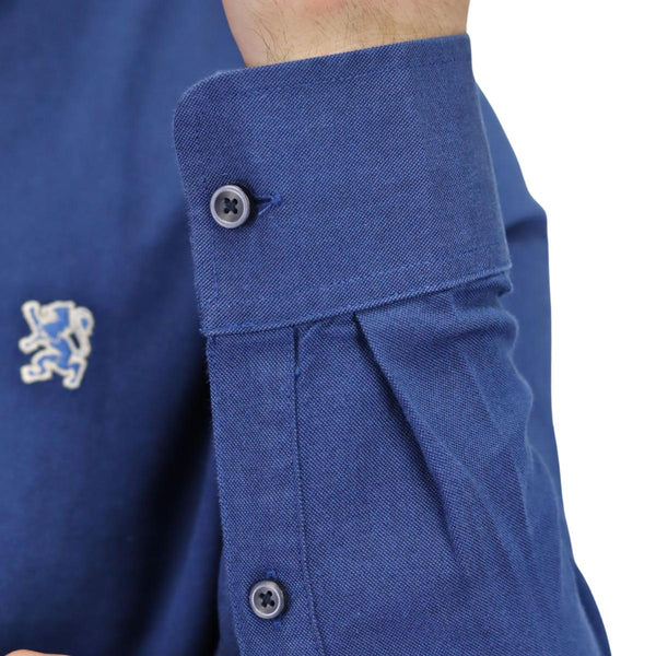 Men's Oxford Shirt with Small Lion Embroidery