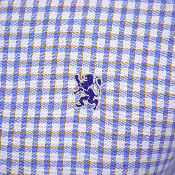 Men's Oxford Shirt with Small Lion Embroidery