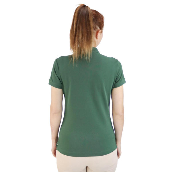 Woman Cotton/Lycra Pique Flat Kint Collar Short Sleeve Slim Bold Polo