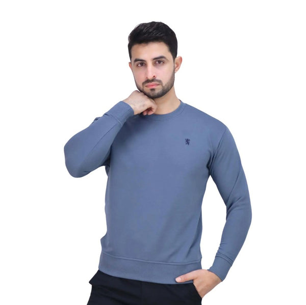 سويت شيرت رجالي من القطن والبوليستر الفرنسي برقبة دائرية