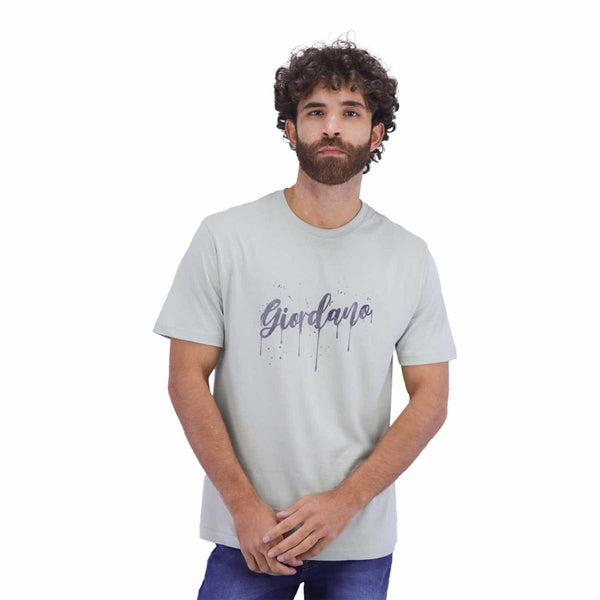 Men Giordano Signature Print Tees