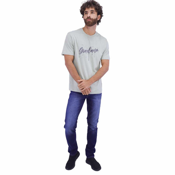 Men Giordano Signature Print Tees