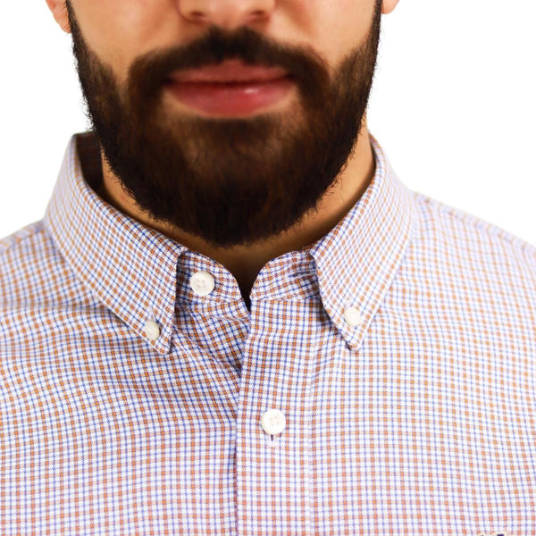 Men's Oxford Shirt with Small Lion Embroidery