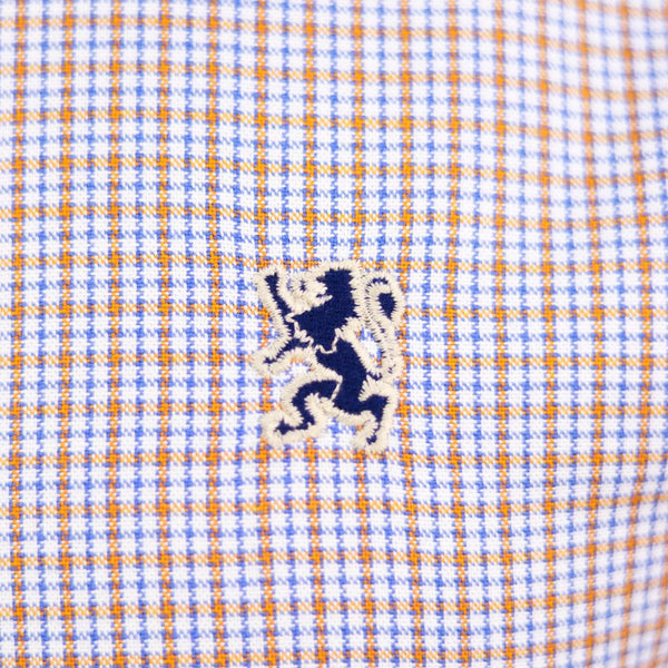 Men's Oxford Shirt with Small Lion Embroidery