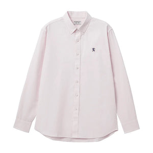 Men's Oxford Shirt with Small Lion Embroidery