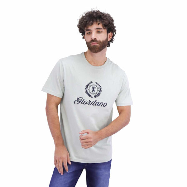 Men Giordano Signature Print Tees