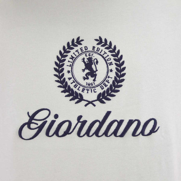 Men Giordano Signature Print Tees