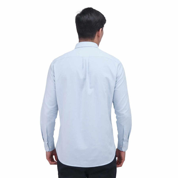 Men's Oxford Shirt with Small Lion Embroidery