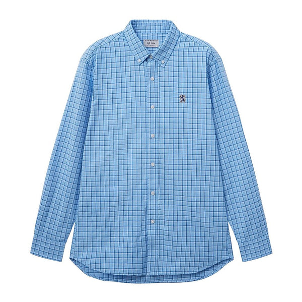 Men's Oxford Shirt with Small Lion Embroidery