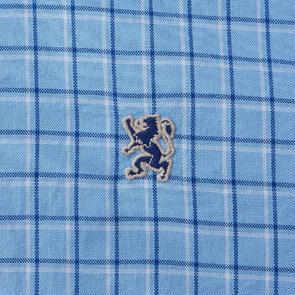 Men's Oxford Shirt with Small Lion Embroidery