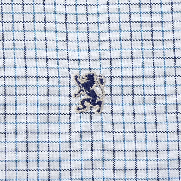 Men's Oxford Shirt with Small Lion Embroidery