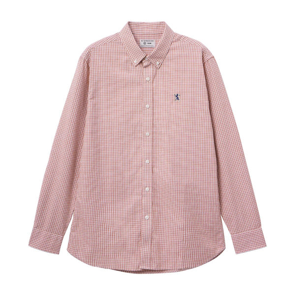 Men's Oxford Shirt with Small Lion Embroidery