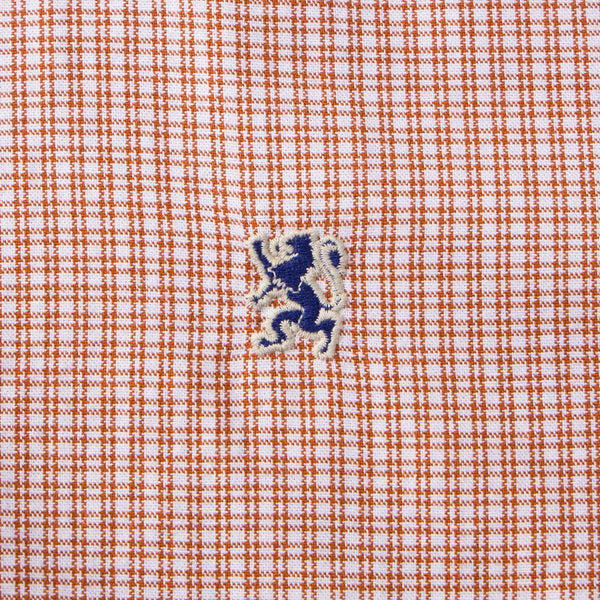 Men's Oxford Shirt with Small Lion Embroidery