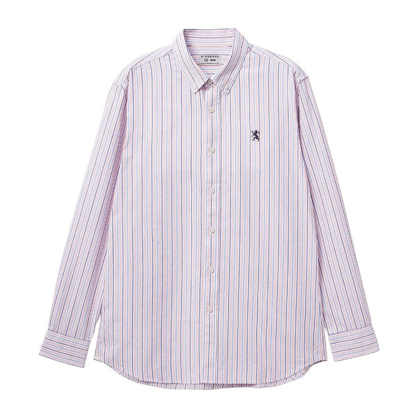 Men's Oxford Shirt with Small Lion Embroidery