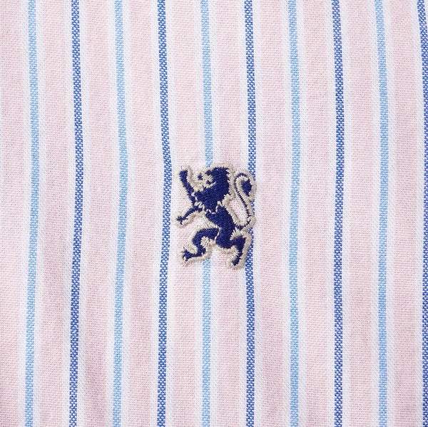 Men's Oxford Shirt with Small Lion Embroidery