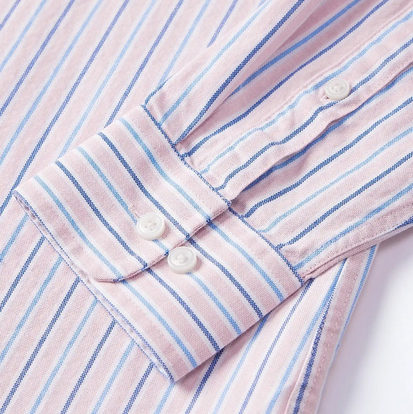 Men's Oxford Shirt with Small Lion Embroidery