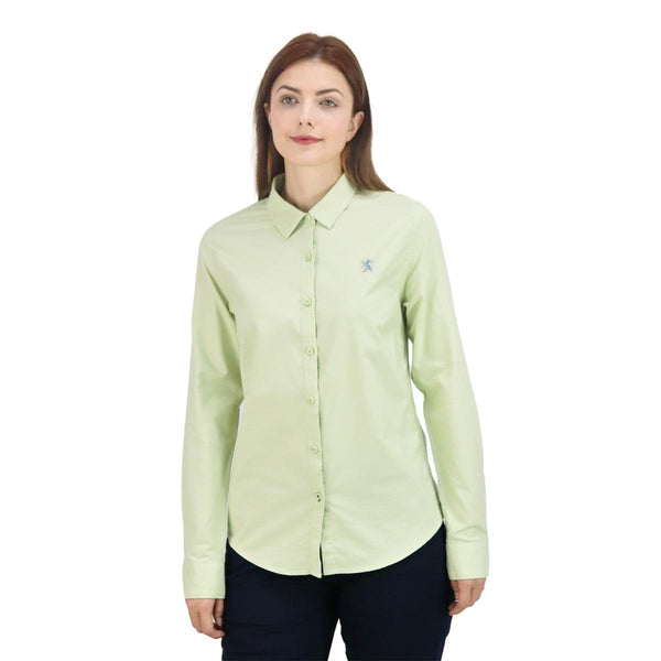 Women Cotton/Lycra Oxford Long Sleeve New Slim Embroidery.