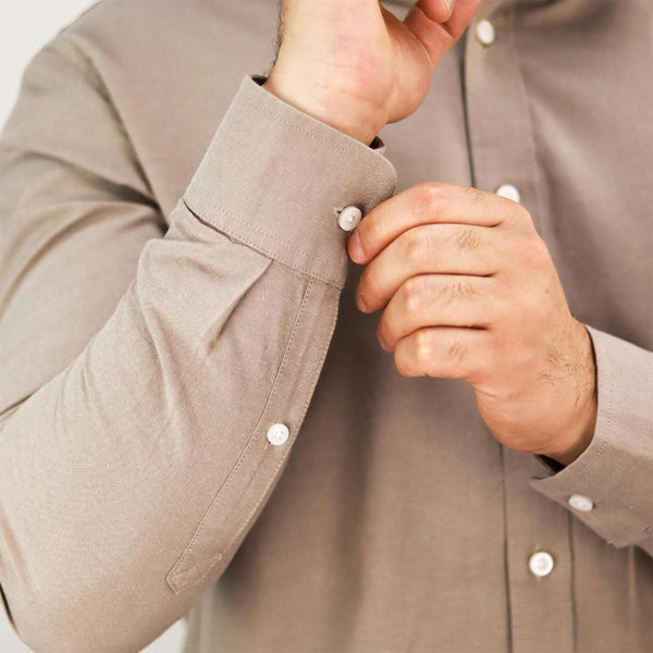 Men's Oxford Shirt with Small Lion Embroidery