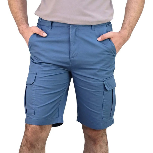 Men's Twill Mid Rise Elastic Waist Bermuda Shorts