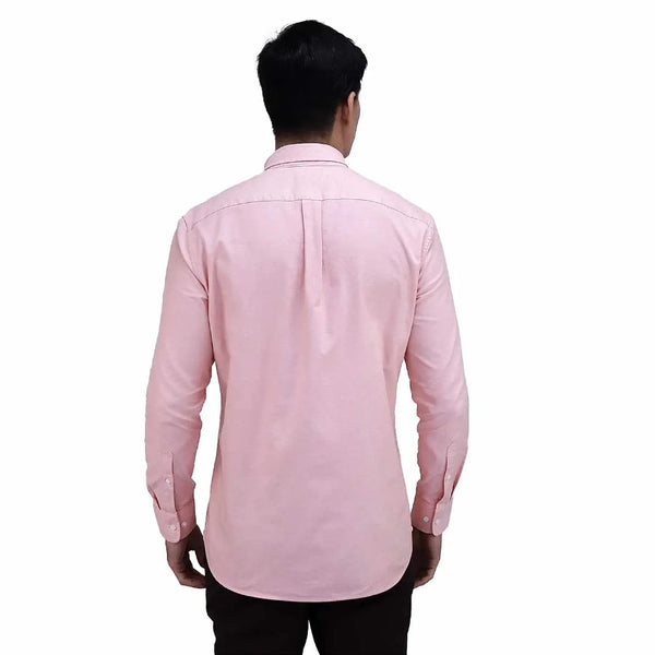 Men's Oxford Shirt with Small Lion Embroidery