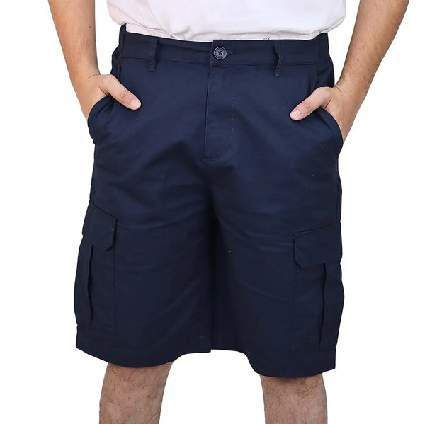 Men's Twill Mid Rise Elastic Waist Bermuda Shorts