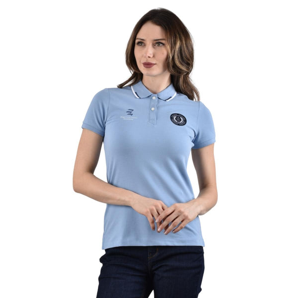 Woman Cotton/Lycra Pique Flat Kint Collar Short Sleeve Slim Bold Polo