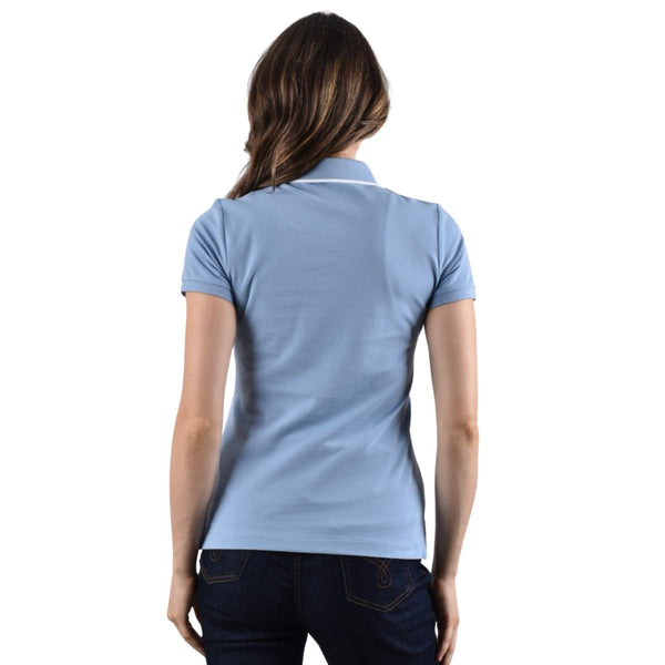 Woman Cotton/Lycra Pique Flat Kint Collar Short Sleeve Slim Bold Polo