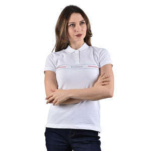 Woman Cotton/Lycra Pique Flat Kint Collar Short Sleeve Slim Bold Polo